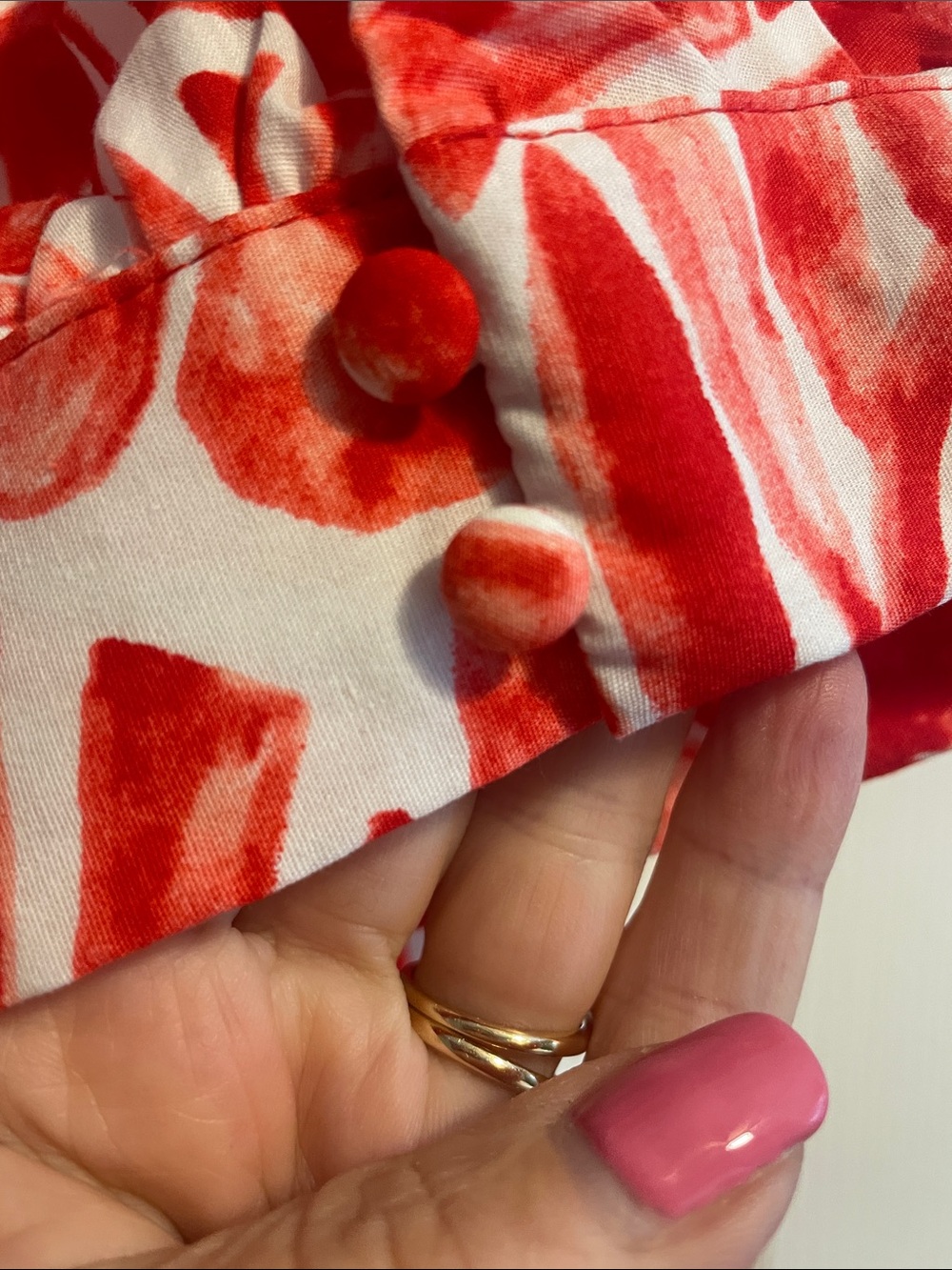 NWOT Crown and Ivy Red and White Tropical Print Flutter-Sleeve Blouse Size XL - Picture 5 of 7